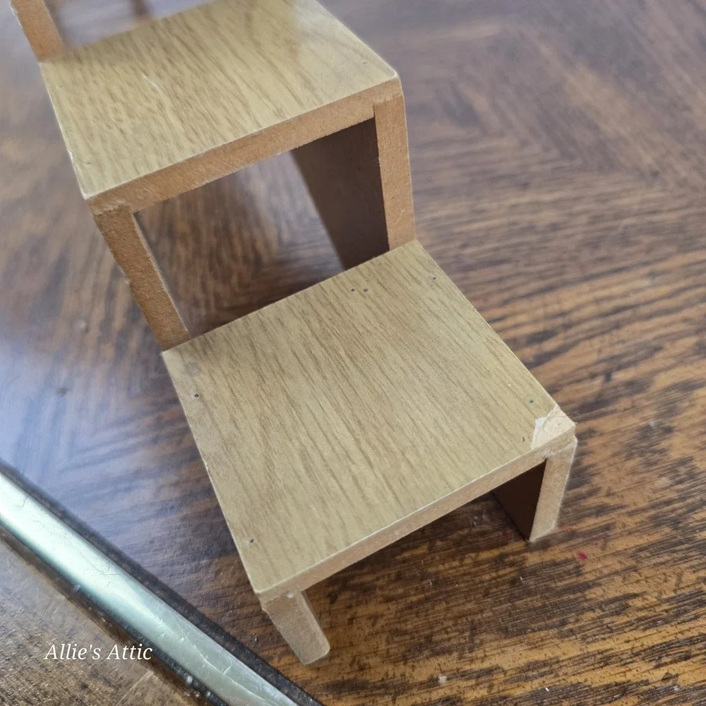 Vintage Wooden Steps Staircase Wall Trinket‎ Shelf Miniature Decor Display 21x6